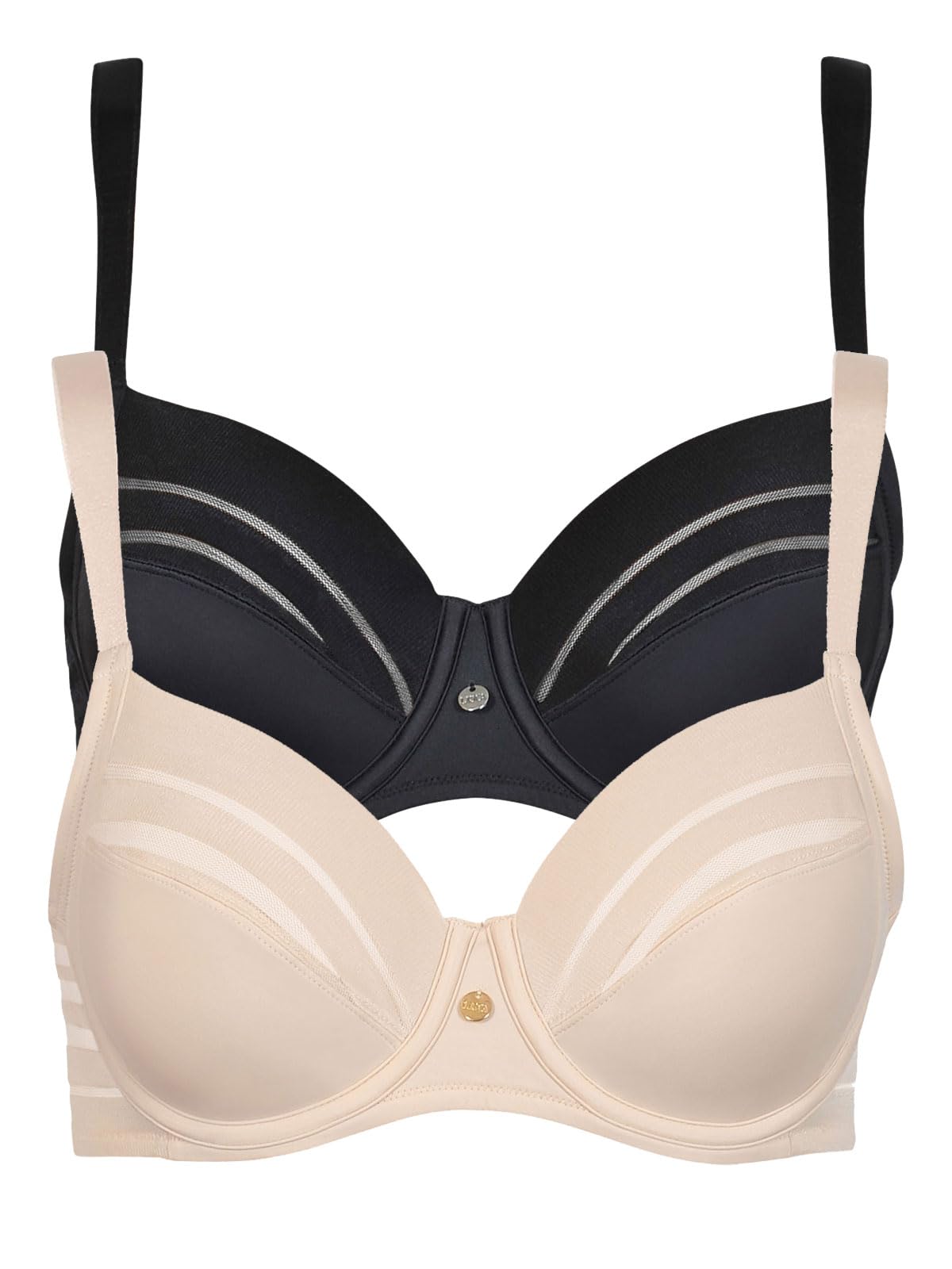 Lisca Women's Black-Skin Pack Of 2 Underwired Bra Alegra 020147 36E