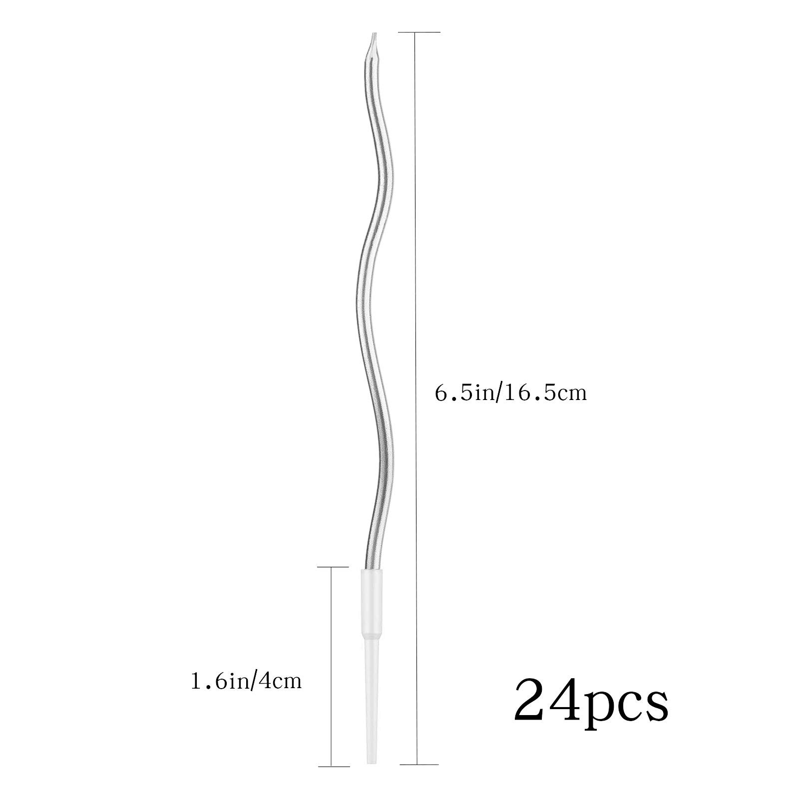 24 Candele Compleanno A Spirale - Candeline Torta Argento 16.5cm - Foto 7