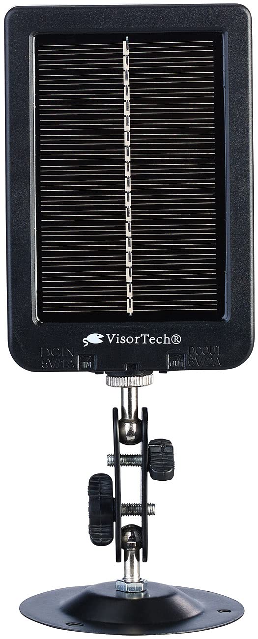 VisorTech Wildkamera Solar: Mobiles Akku-Solarpanel für Wildkameras, 3.000 mAh, IP65 (Solarpanel für, mit Solarmodul, Panel)