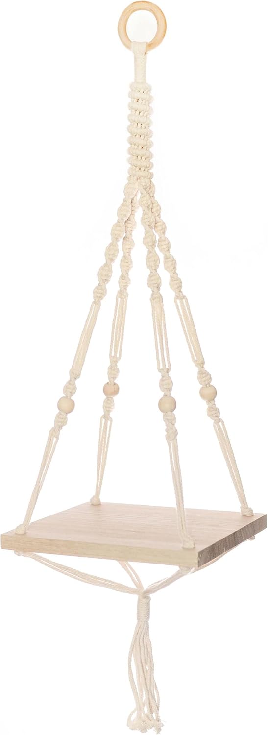 Solid Oak Macrame KIT, Hanging Shelf-Square