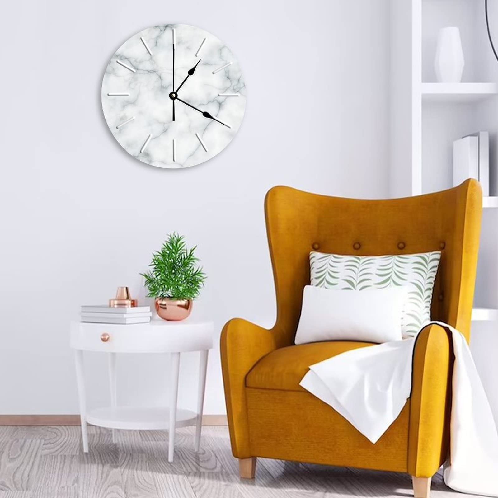 Mnsruu Orologio Da Parete Silenzioso 24 Cm – Quadrante Con Pittura A Olio E Motivo Fenicottero, Per Soggiorno E Camera Da Letto