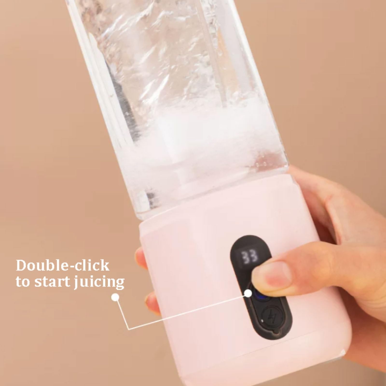 Senza fili Frullatore portatile in vetro con coperchio for bere Frullatore ricaricabile senza fili di dimensioni personali Tazza for spremiagrumi portatile versatile alta efficienza(Groen)
