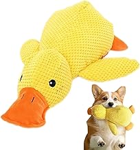 Dog Stress Relief Duck, Yellow Duck with Buzzing Noise, Interactive Dog Toy, Plush Dog Toy, Chew Toy, Quiet Dog Toy