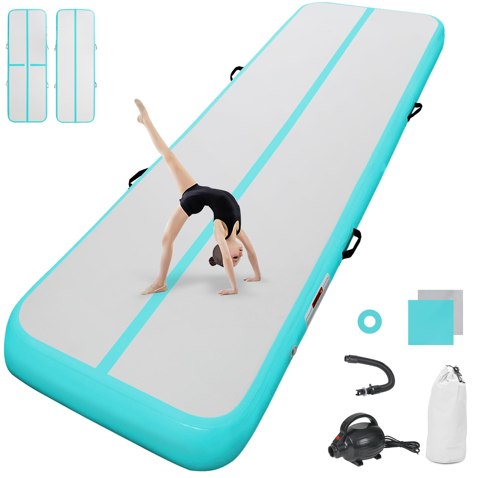 airtrack matte mit elektrischer Luftpumpe 10CM/20CM hoch 2M/3/4M/5M/6M Tumbling Matten Aufblasbare turnmatte Matte gymnastikmatte Yogamatte Camping Trainingsmatte