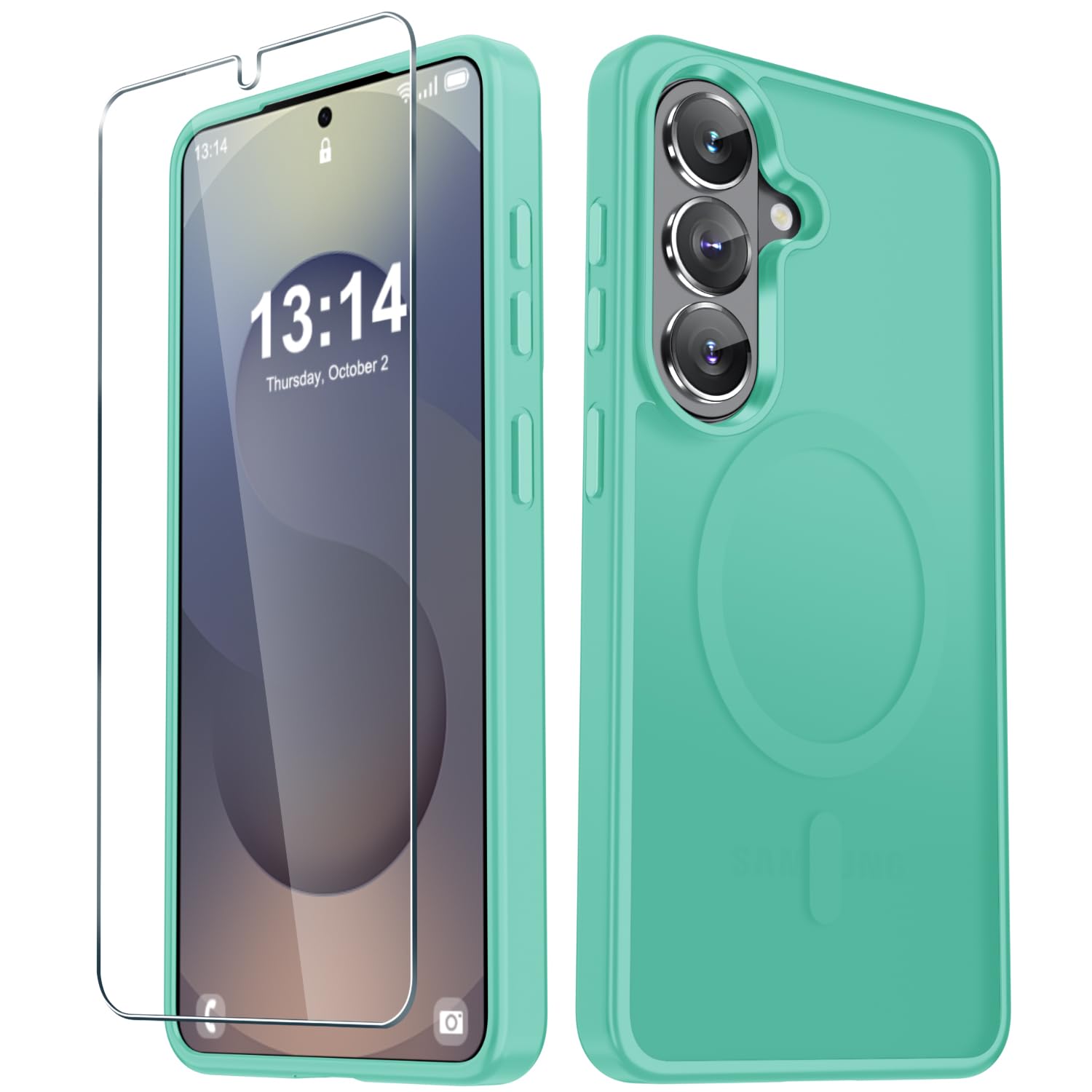 for Samsung Galaxy S26+ Plus Case, Matte Magnetic Phone Cover, Teal | Fit for MagSafe, Screen Protector included, Shockproof Military Grade Protection, Translucent Frosted Back
