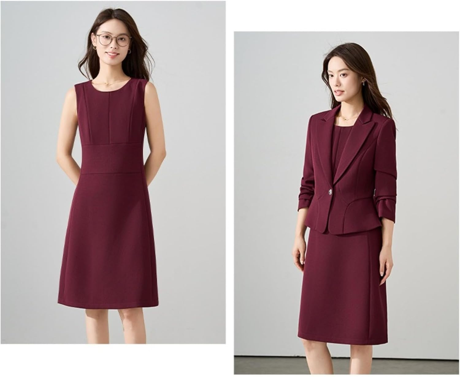 Women's Blazer and Pencil Skirt Suit Set Formal Office Workwear