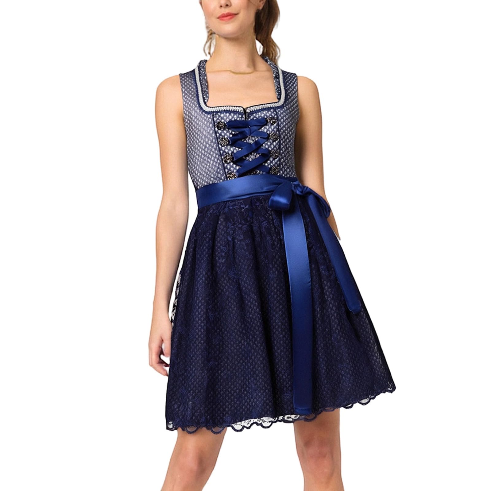 Dirndl Damen Lang Trachtenrock Diendl Dirndelkleider Mit Bluse Kleid Große Größen Midi Schürze Dirndel Maxi Samt Für 'Dirndl Samtdirndl Oktoberfest Outfit Pink