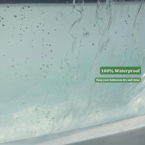 Miniatura 5 de Cortina de ducha corta de 60 pulgadas de largo, forro de ducha grueso de PEVA transparente con 3 imanes, cortina de ducha de plástico transparente