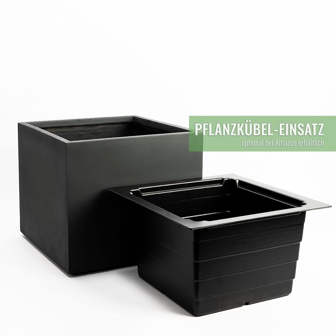 Pflanzwerk® Fioriera Vaso per fiori Portavaso CUBE Antracite 45x55x55cm *Resistente al gelo* *Protezione UV* *Europea di qualità*