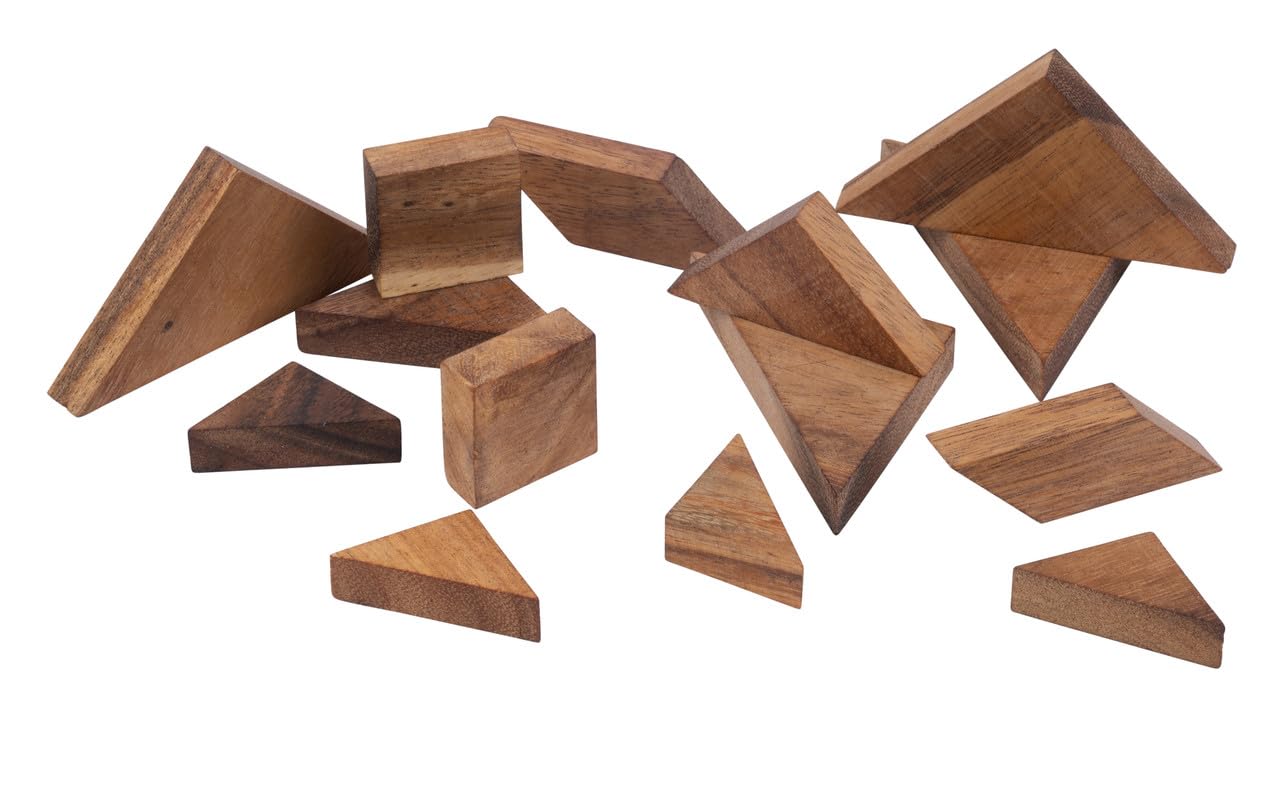 Engelhart - 350103 - Double Tangram en Bois Écologique Animaux - Puzzle en Bois - Motricité Fine - 1 et 2 Joueurs - À partir de 4 Ans - Éducatif - Montessori - Jeux de Formes