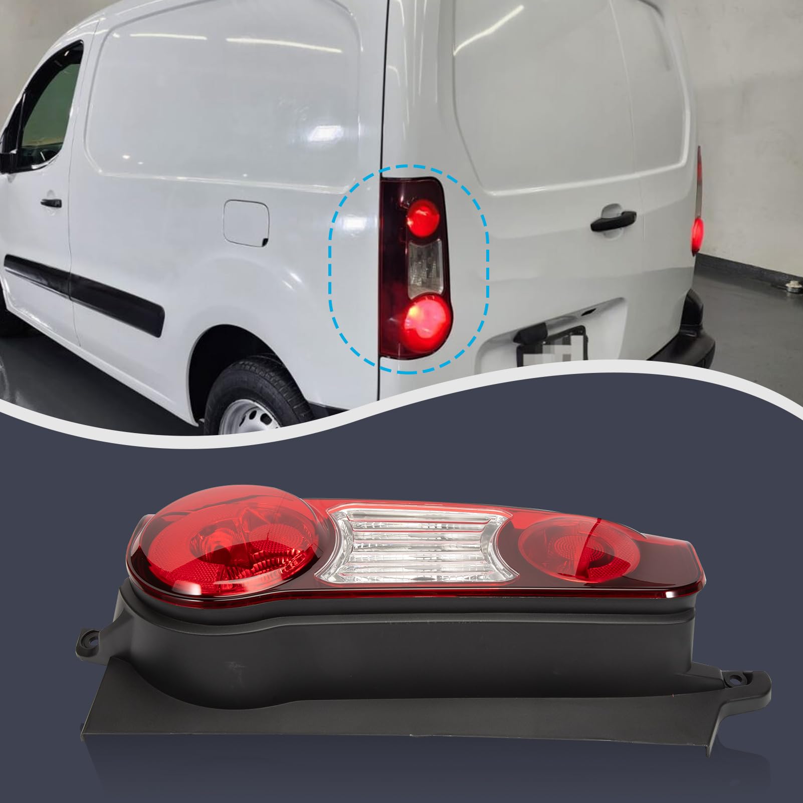 Feu arrière Gauche Pour Citroën Berlingo Mk2 Van Peugeot Partner 2012-2019 Feux arriere 9677205580 Feu arriere Côté conducteur
