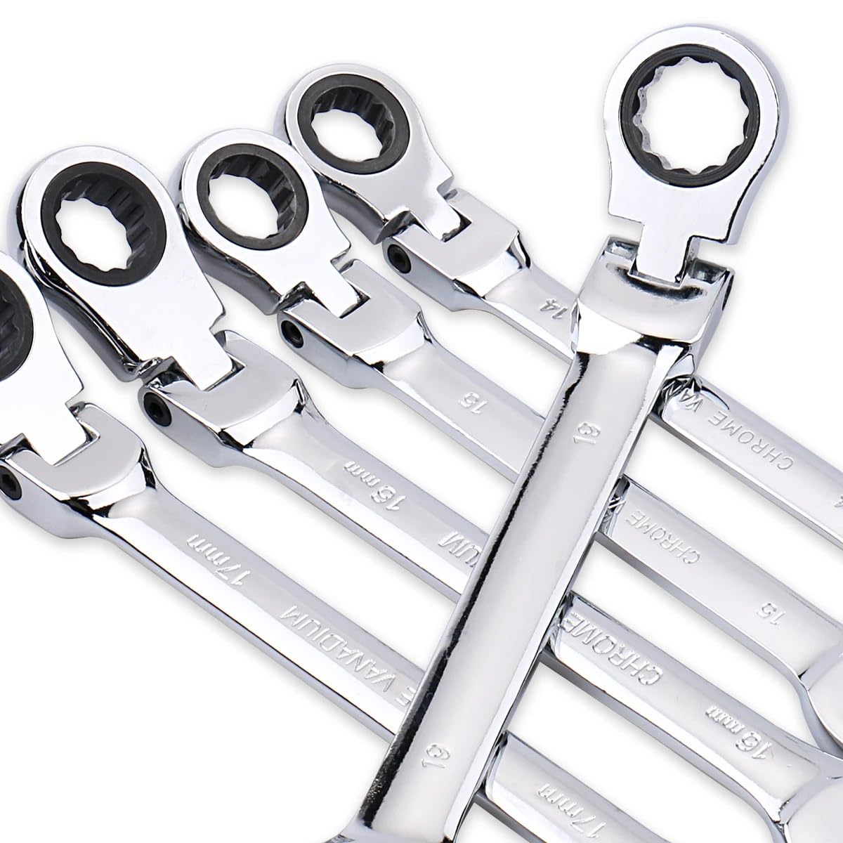 Juego de Llaves Fijas,Llaves Fijas Juego de llaves de trinquete con llave inglesa, herramienta manual, 72 dientes, cabezal flexible, acabado espejo, 6 mm-27 mm, reparación de automóviles y del hogar,