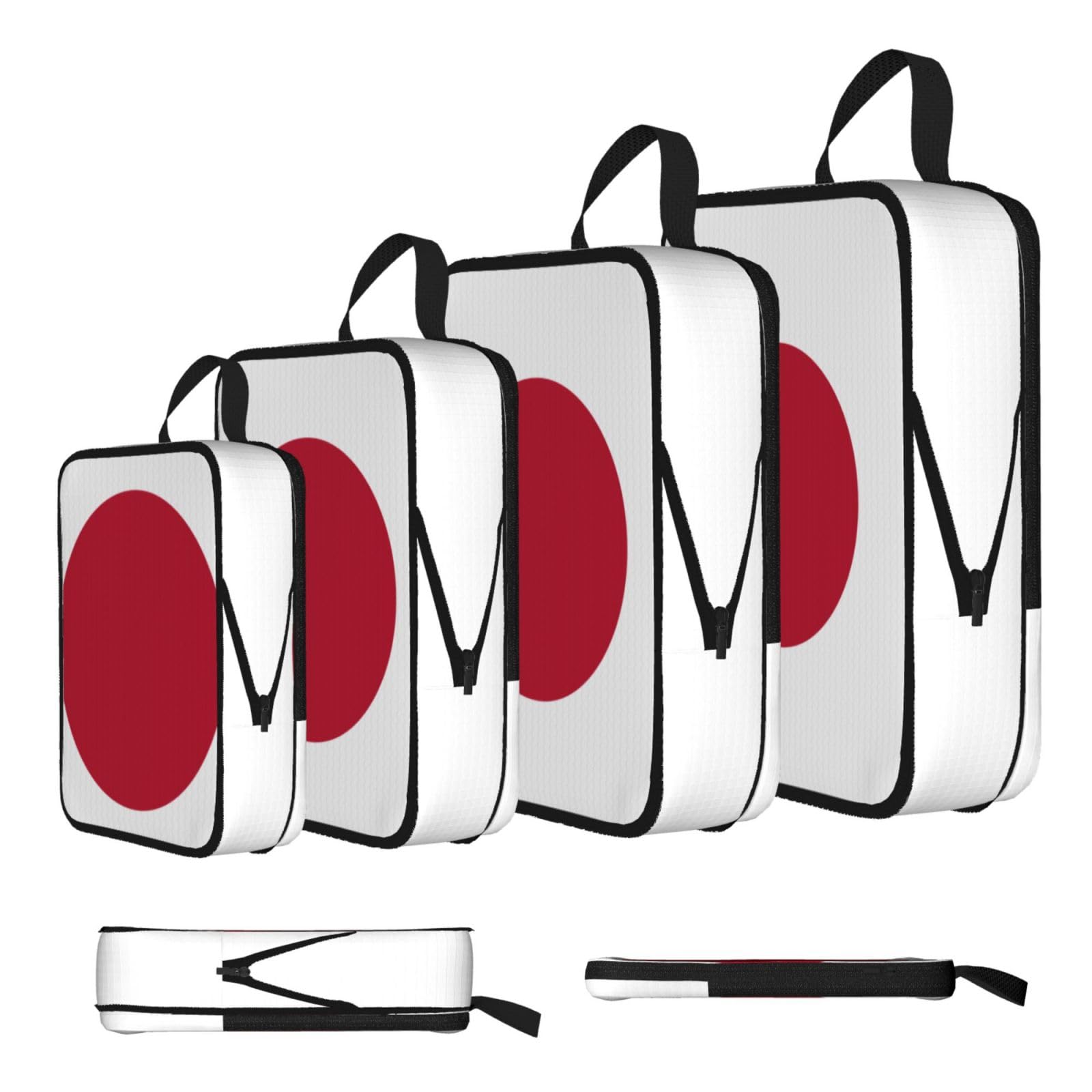 Sxzvvbn Black Japanese Flag Compression Packing Cubes 4 Piece Set