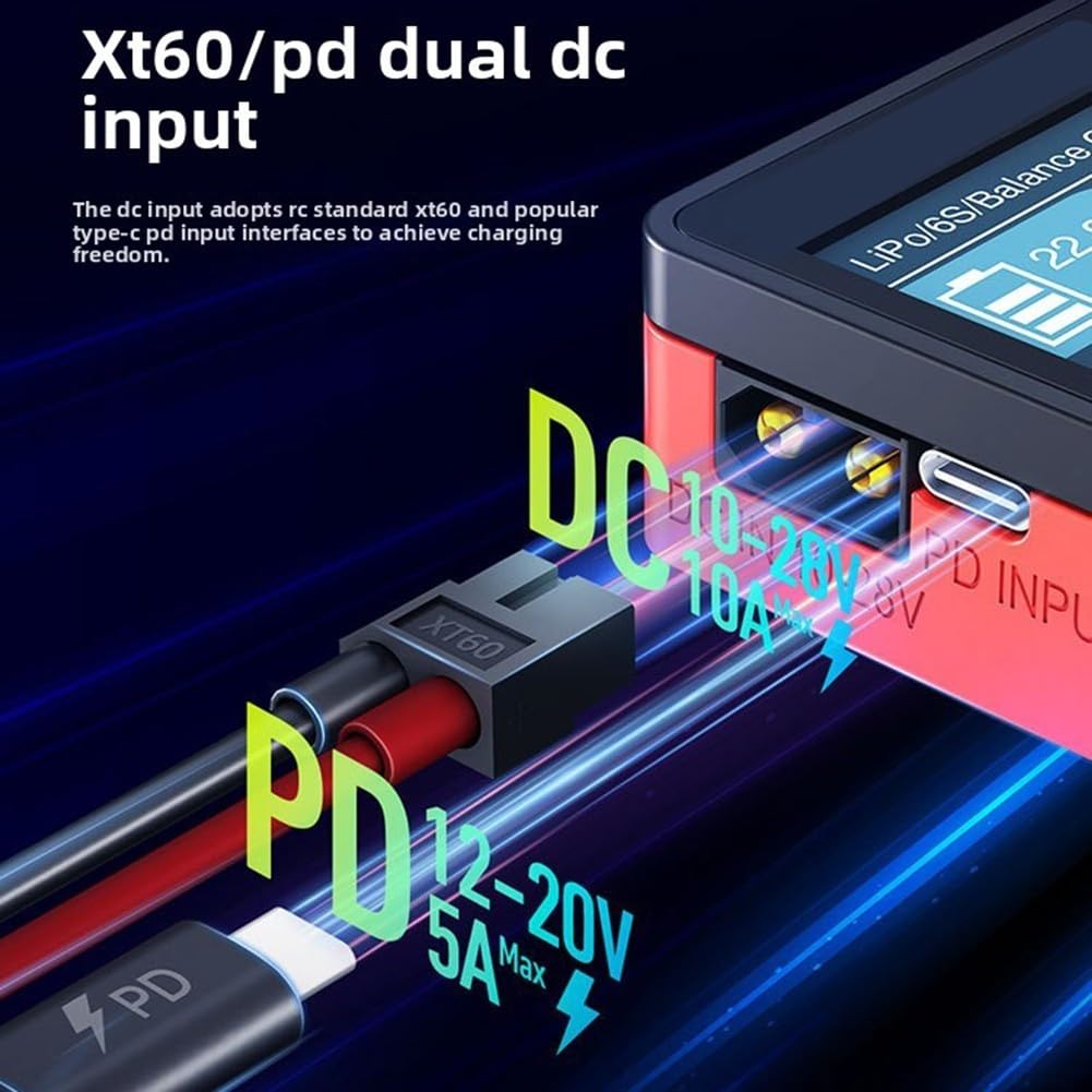B6neo Hub de charge 6 ports 1S pour LiPo pour batterie avec sortie 2 A pour chargeurs de la série B6neo en RC Hobby (rose)