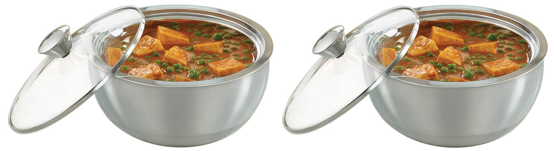 Borosil - Stainless Steel Insulated Curry Server, 2.7 litres, Silver Stainless Steel Insulated Curry Server, 500ml, Silver