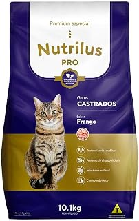 Ração Seca Nutrilus Pro Frango para Gatos Adultos Castrados - 10,1 Kg