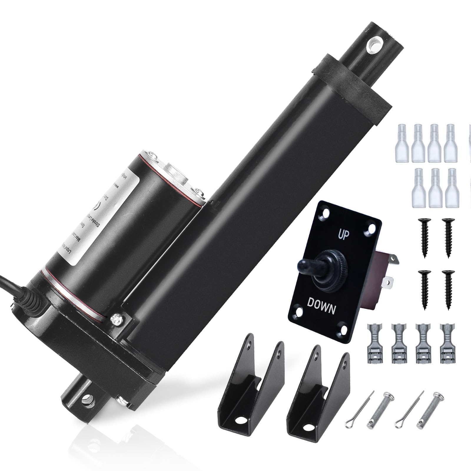 6 Inch (6") Stroke Linear Actuator 12V High Speed Actuator Motor 1000N 14mm/s with Brackets Mounting DC 12V Linear Actuator with Reverse Polarity Toggle Switch — Amazon image 8