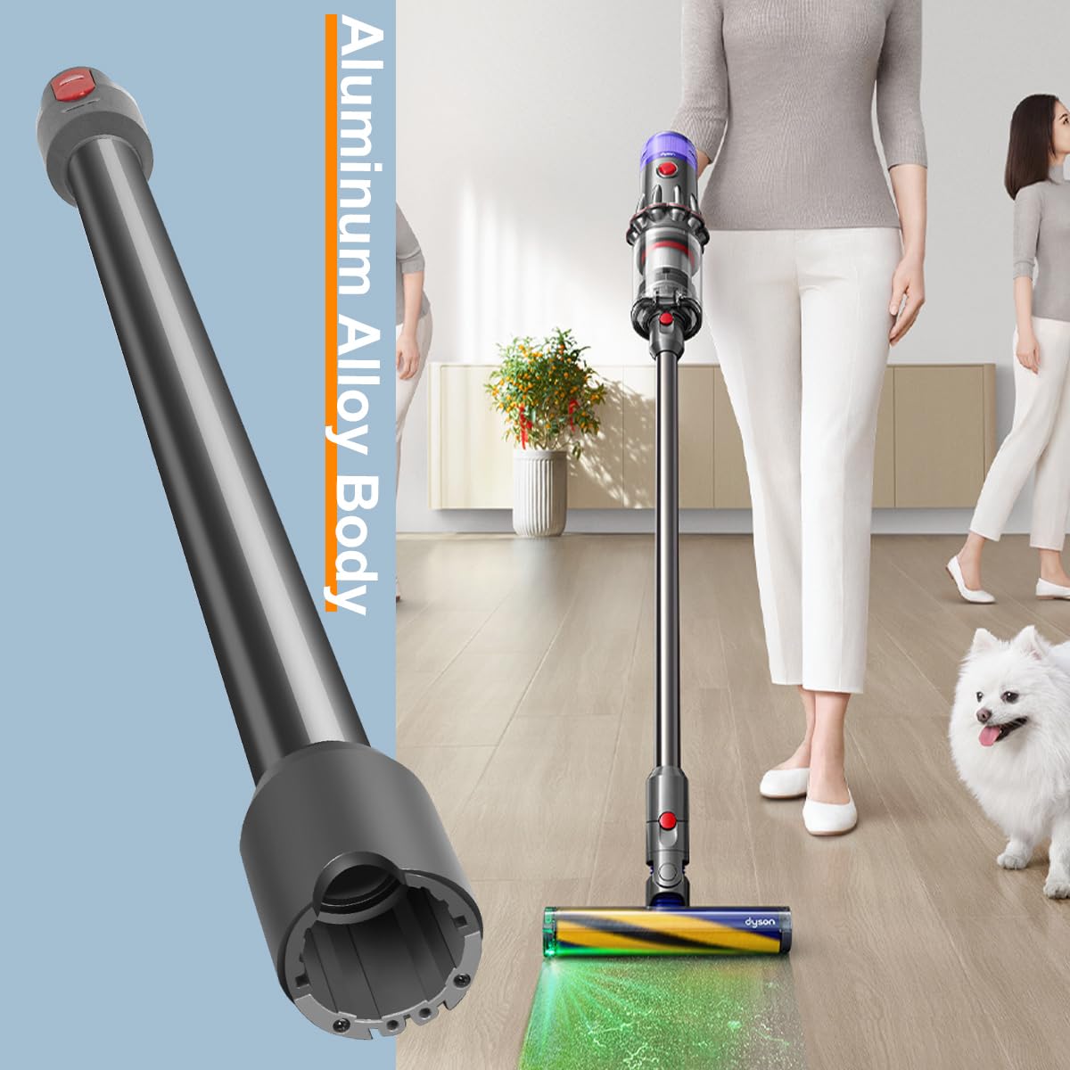 Tubo de Extensión para Dyson V12 Detect Slim & V9 Motorbar Aspiradora, Gris