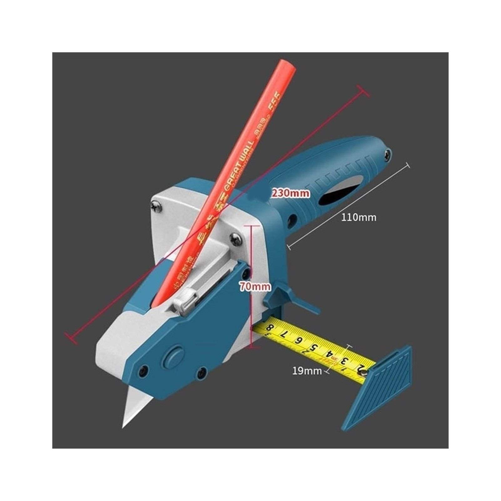 ClaralGypsum Board Cutting Tool Drywall Cutting Artifact Tool With Scale Toohr Woodworking Scribe Woodworking Cutting Board Tools Claral (Color : 1 set)