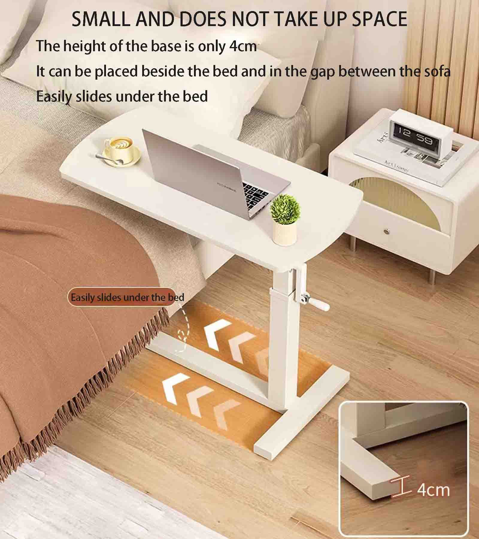 Mesa de Cama con Ruedas, mesita de Noche elevadora móvil, Mesa Auxiliar para sofá, Cama para Dormitorio, Escritorio para computadora, Uso médico en hospitales y hogares