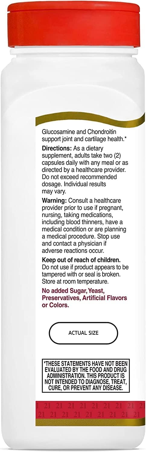21st Century Glucosamine 250mg and Chondroitin 200mg Capsules, 200-Count by 21st Century