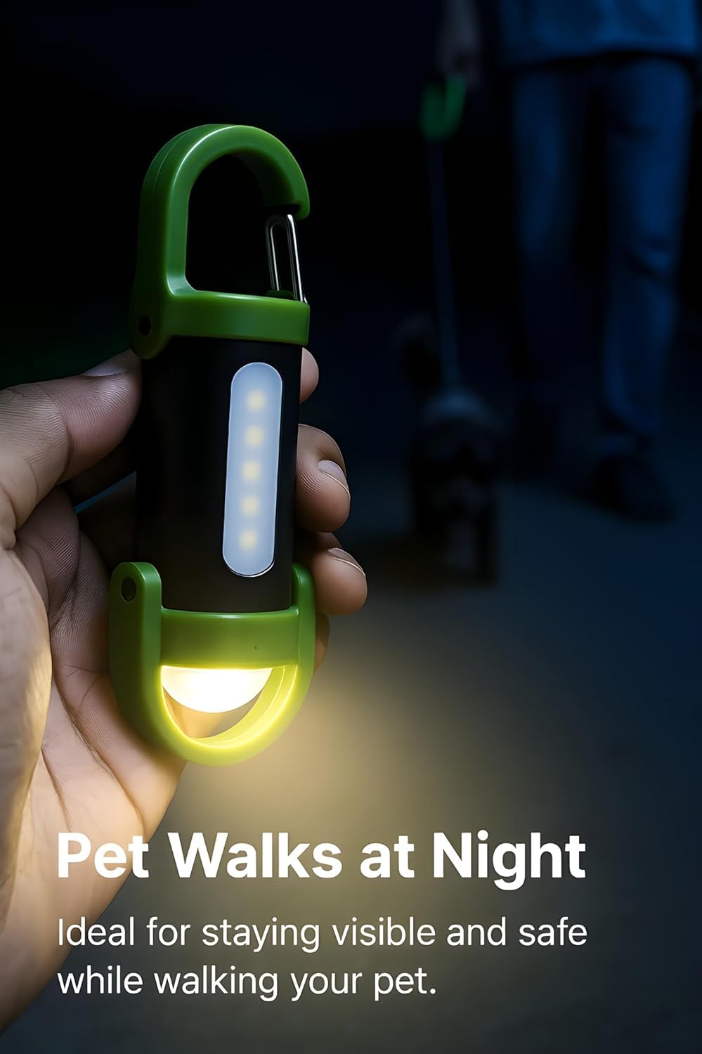 KEMLOZE Mini LED Flashlight with Carabiner Clip | Rechargeable Magnetic Work Light with Side COB Lamp | Waterproof Pocket Torch for Camping, Hiking, Travel & Emergency β Green-Black 1