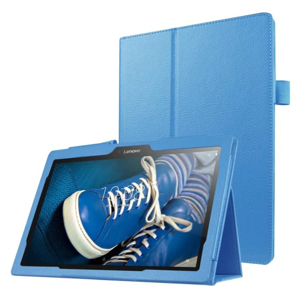 ZZOUGYYTablet Cover for Lenovo Tab 3 10.1 TB3-X70F/M/L/N, Ultra Slim Folio Stand Lightweight Leather Case for Tab 2 10.1 A10-70F A10-70LC A10-30F TB2-X30F/M/L/N TB-X103F 10.1" (Li-Light Blue)