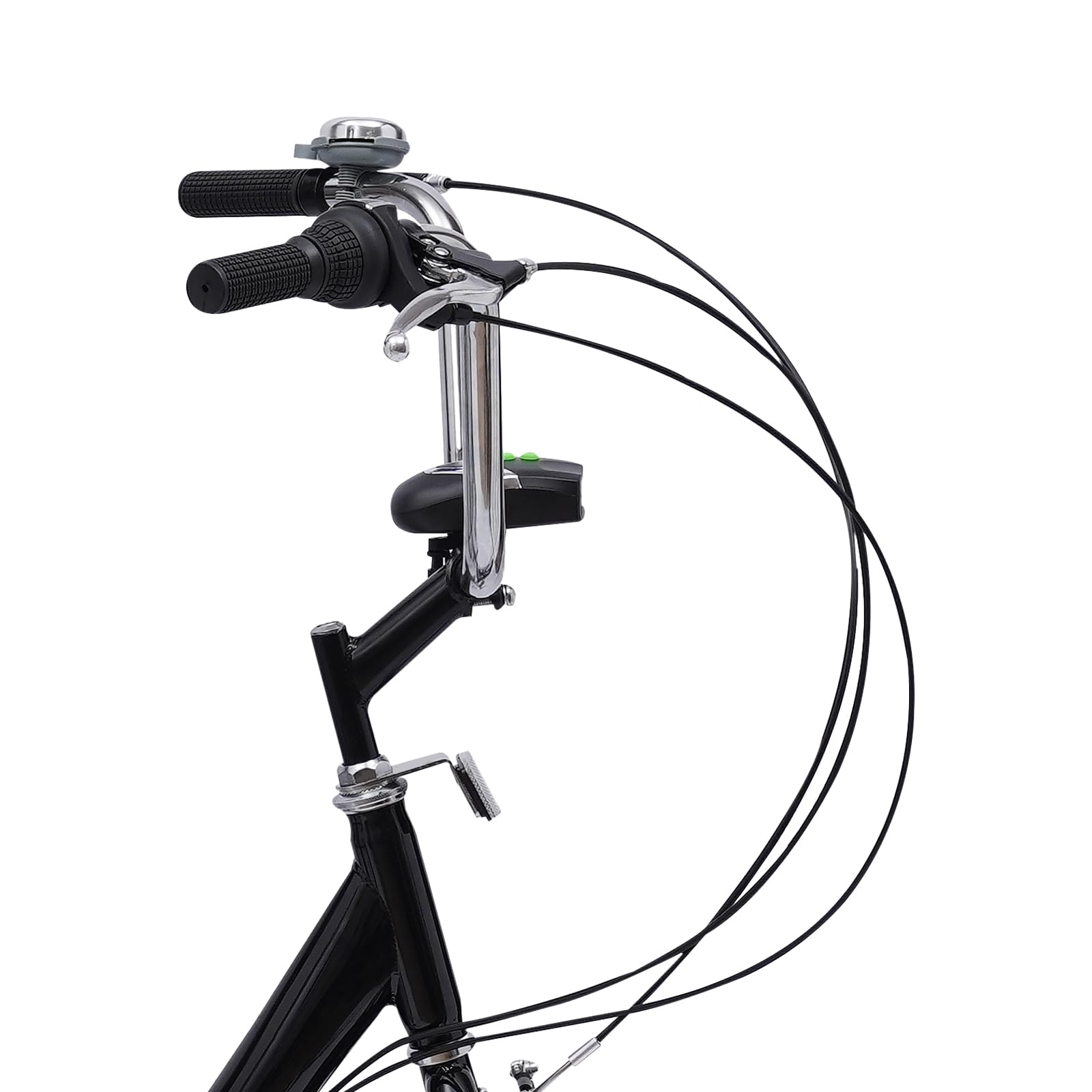 Tricycle pour adulte 24 ", pliable, 3 roues, 7 vitesses, tricycle pour adulte, tricycle pliant avec panier, lampe, dossier arrière et porte-gobelet (noir)