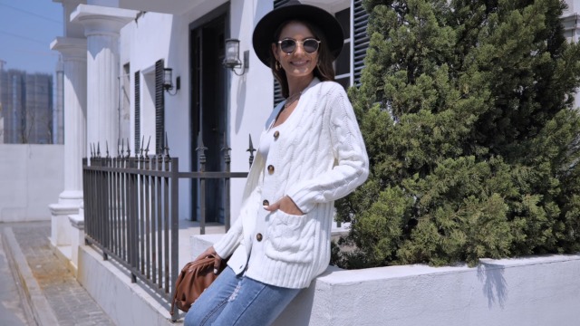 MISSKY Women's Casual Open Front Sweater Cardigans Long Sleeve