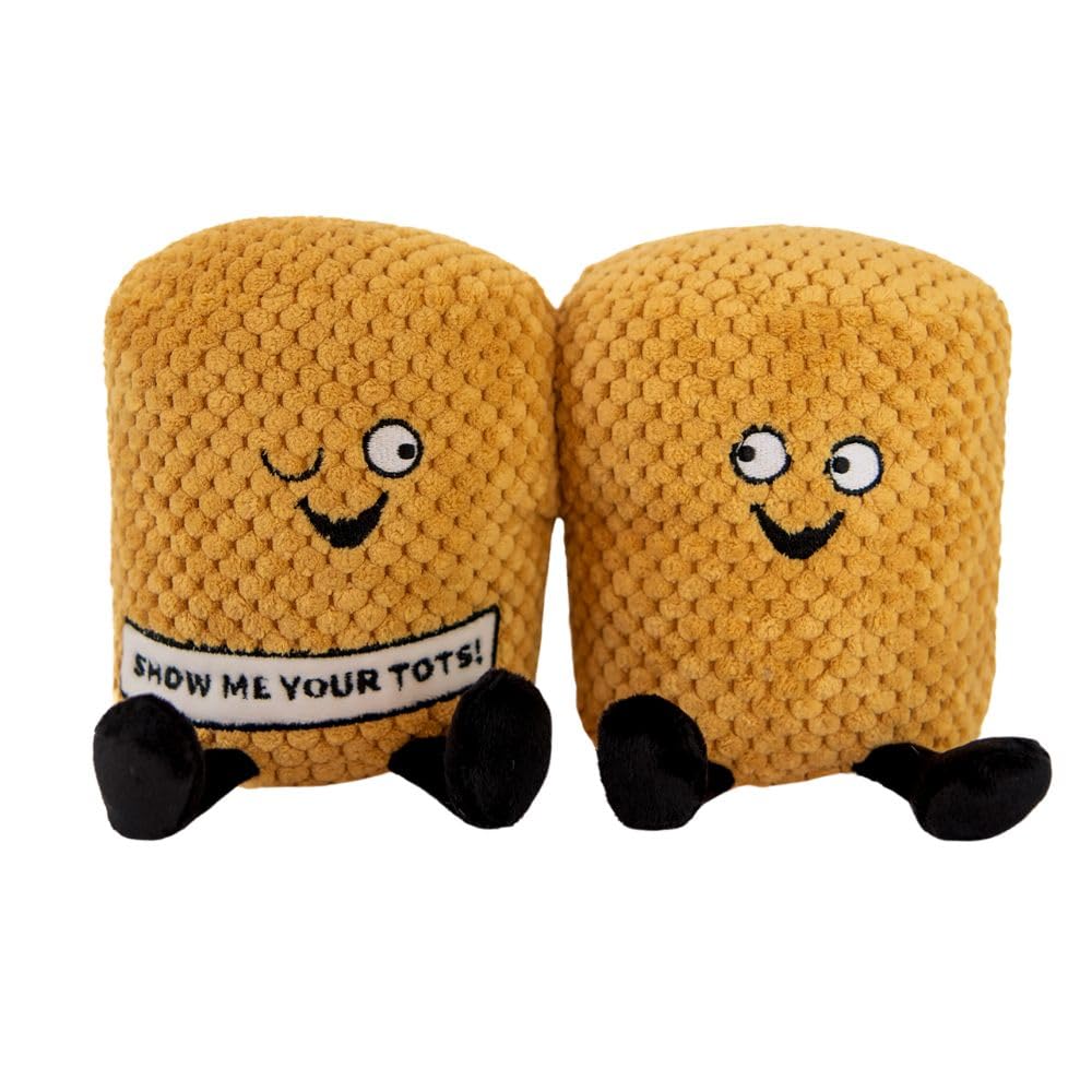 Punchkins Tater Tot Plushie - Show Me Your Tots! Sassy Tater Tot Potato Plush, Perfect Potato Themed Gift, Food Plush Toy for Gifting