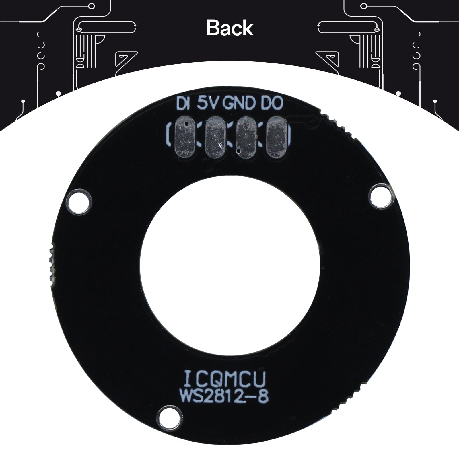 CUQI WS2812 RGB LED Ring 8 bit indirizzabile individualmente WS2812 LED diametro 50 mm per Arduino, Raspberry Pi, progetti fai da te