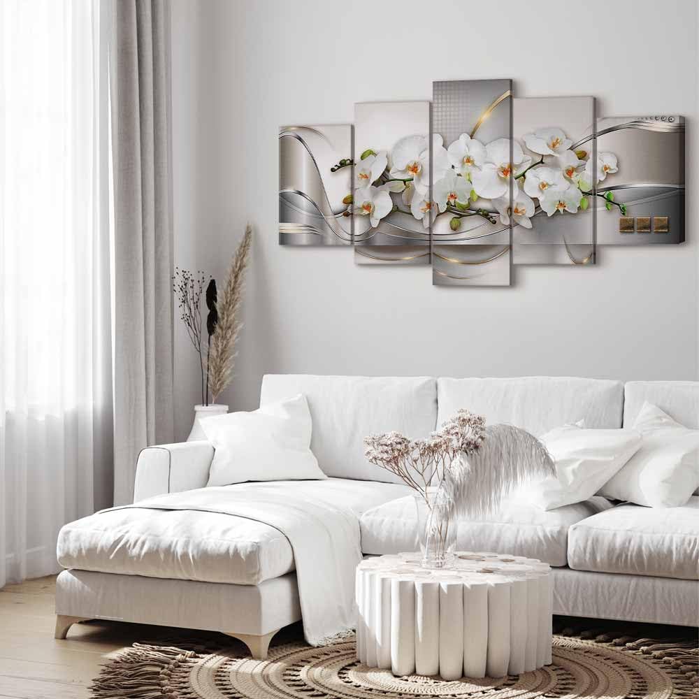 Cuadros B&D XXL - Cuadro en Lienzo 150x75 cm 5 piezas - Impresión en material tejido no tejido cuadros decoracion salon modernos lienzos decorativos dormitorios - a-A-0004-b-n