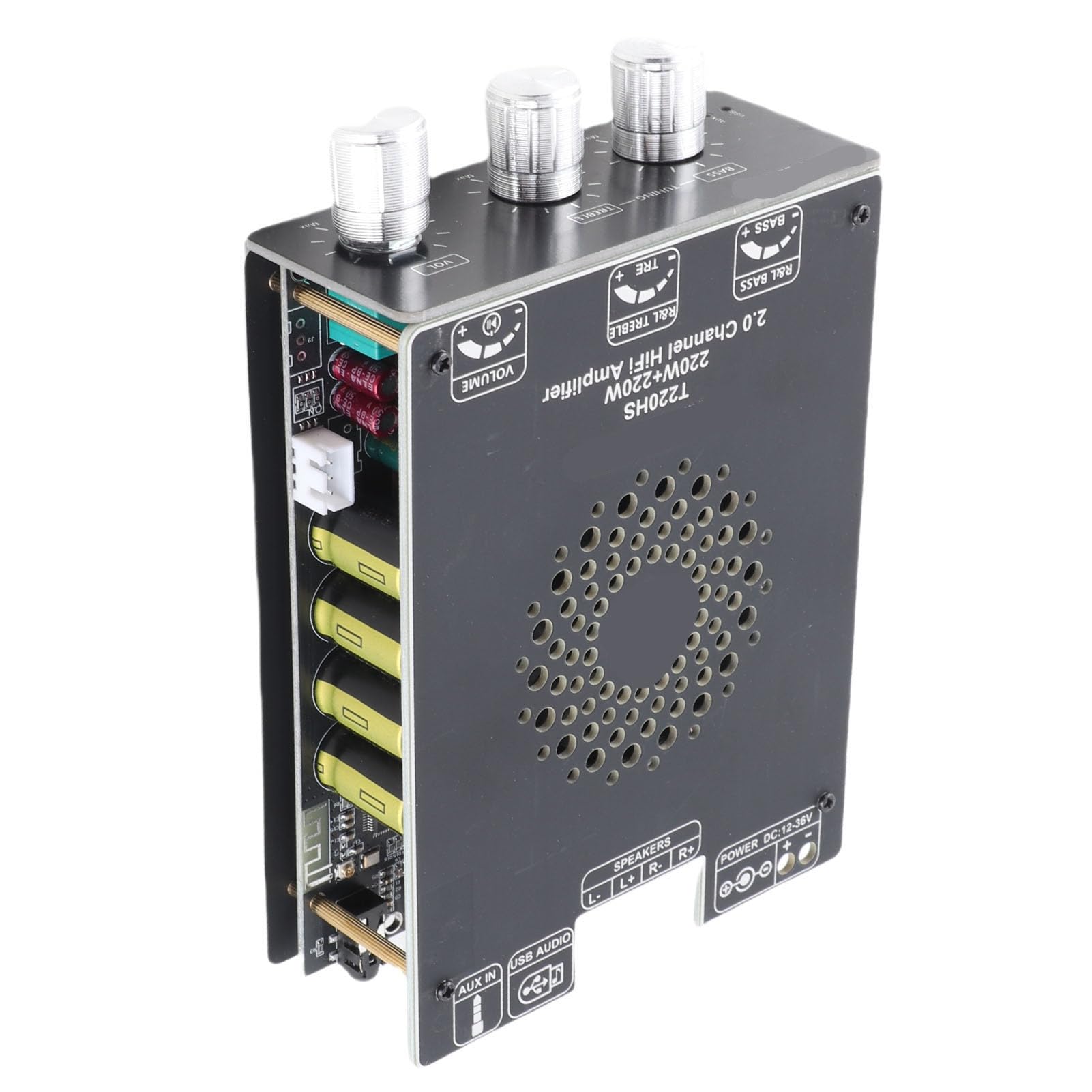 KUIDAMOS T220HS Płyta Wzmacniacza Mocy Bluetooth Wysoka wydajność 220W Stereo Wzmacniacz HiFi do Domowego Sprzętu Odtwarzanie Muzyki z Komputera DC 12-36V