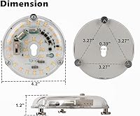 Vista 4 de SATZOL Ventilador de techo LED de 4" y 18W con cambio de color, kit de luz LED para ventilador de techo seleccionable 3000K/4000K/5000K, kit