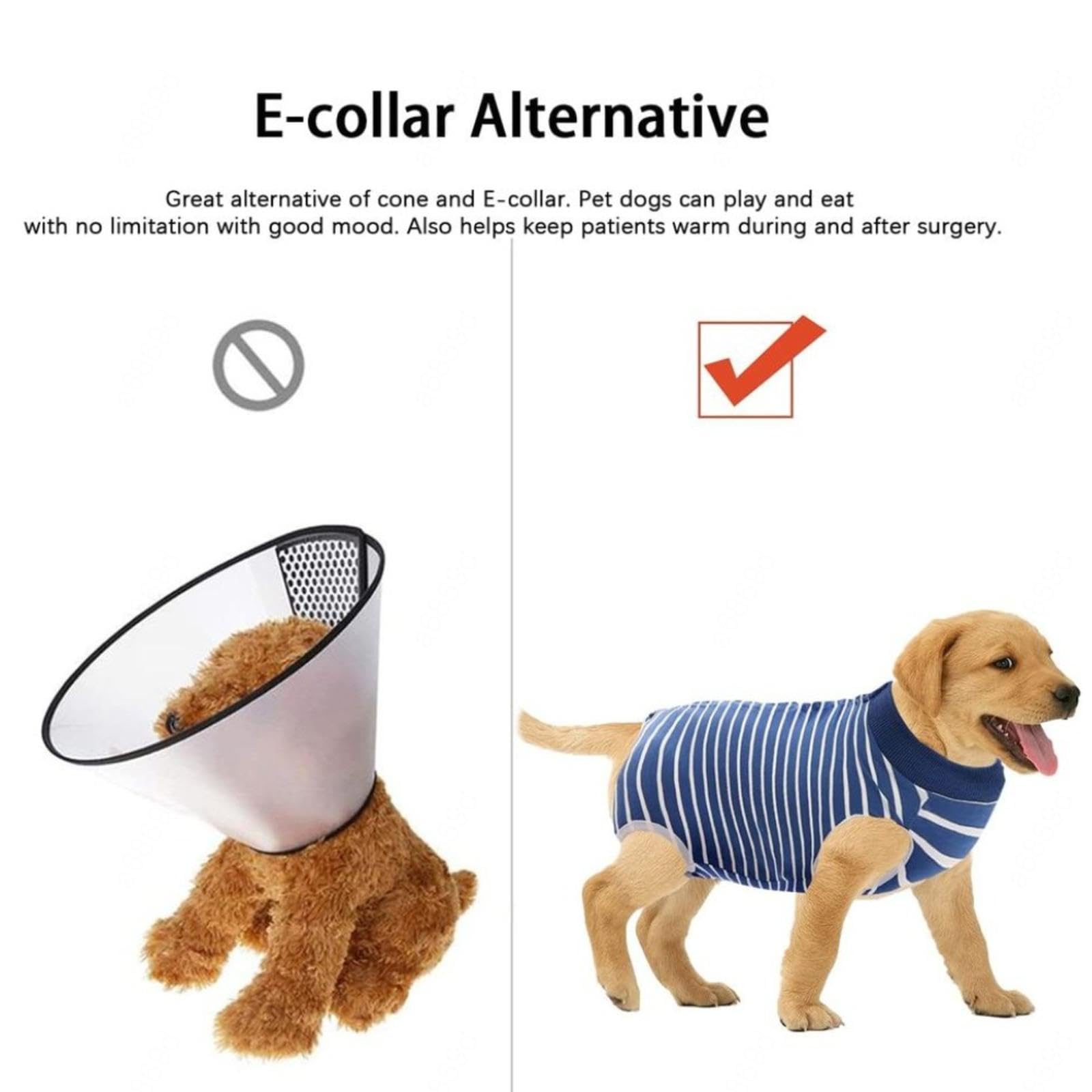 Tuta da recupero per cani - Camicia da recupero per maschio e femmina Tuta da recupero alternativa per intervento chirurgico addominale per cani - Camicia da recupero per maschio e femmina -Vu01,Blu