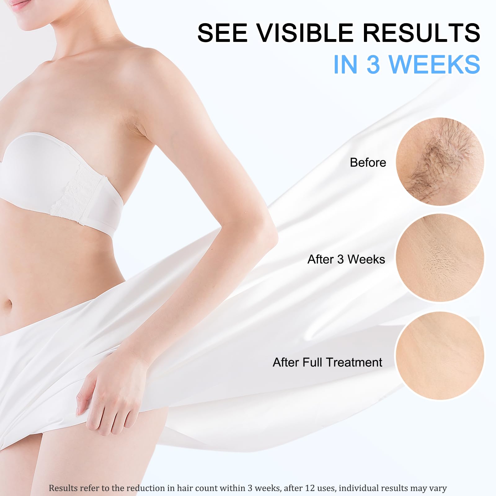Luce Pulsata, Epilatore Luce Pulsata con Funzione di Raffreddamento, 999,900 Flashs IPL, Epilateur Laser avec 3 Livelli di Energia, per Donna e Uomo, pour Ascelle,Viso, Tutto il Corpo