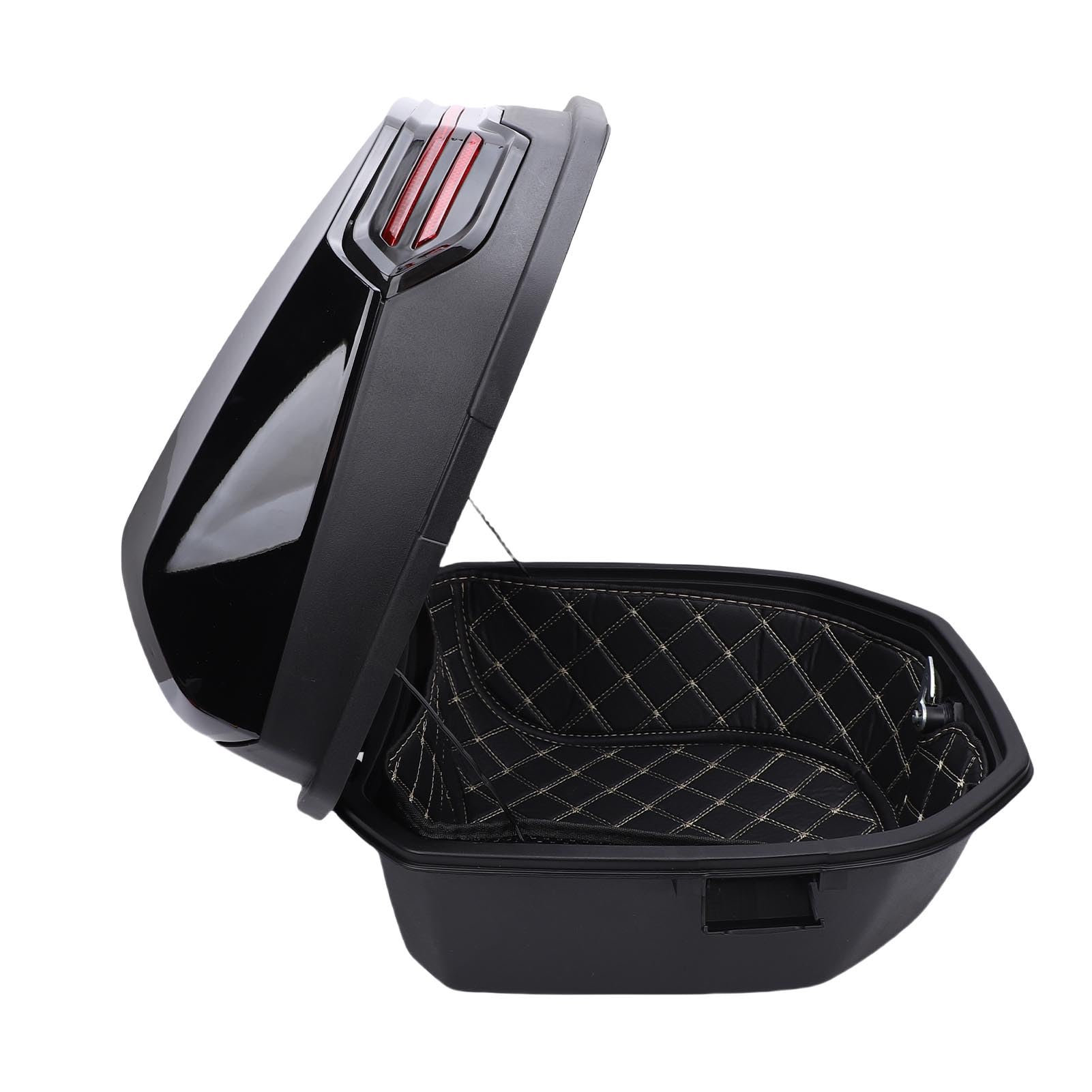 Cuifati Bauletto Moto da 32 Litri, Bauletto Posteriore in Plastica Impermeabile con Chiusura a Chiave con Schienale Sagomato, Universale per Moto per Bagagli Casco, Portapacchi Posteriore per