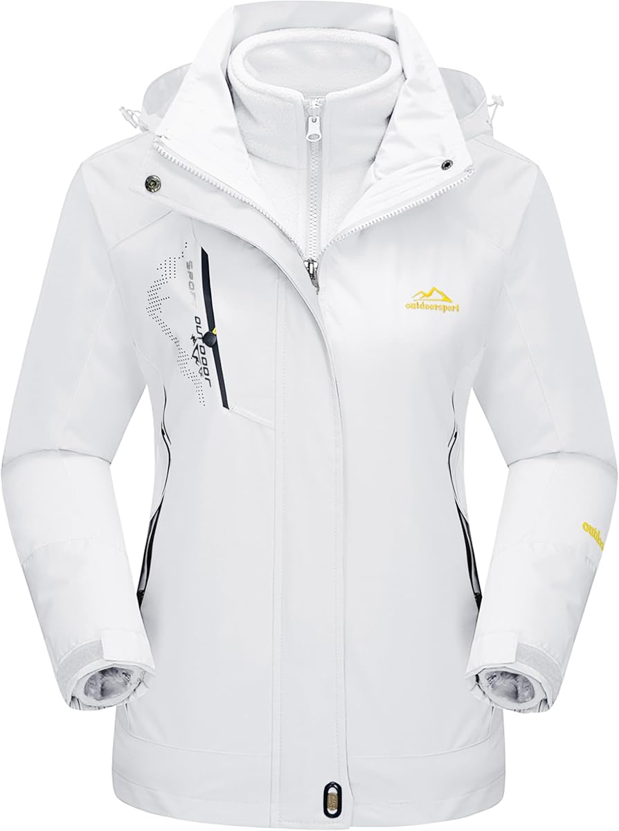 Abrigos de invierno 3 en 1 para mujer, chaqueta de esquí para nieve, impermeable, resistente al viento, forro polar, chaqueta de invierno, parka