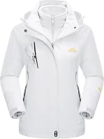 MAGCOMSEN Women's 3-in-1 Waterproof Windproof Ski Jacket Fleece Lined Winter Parka for Snowboarding Hiking