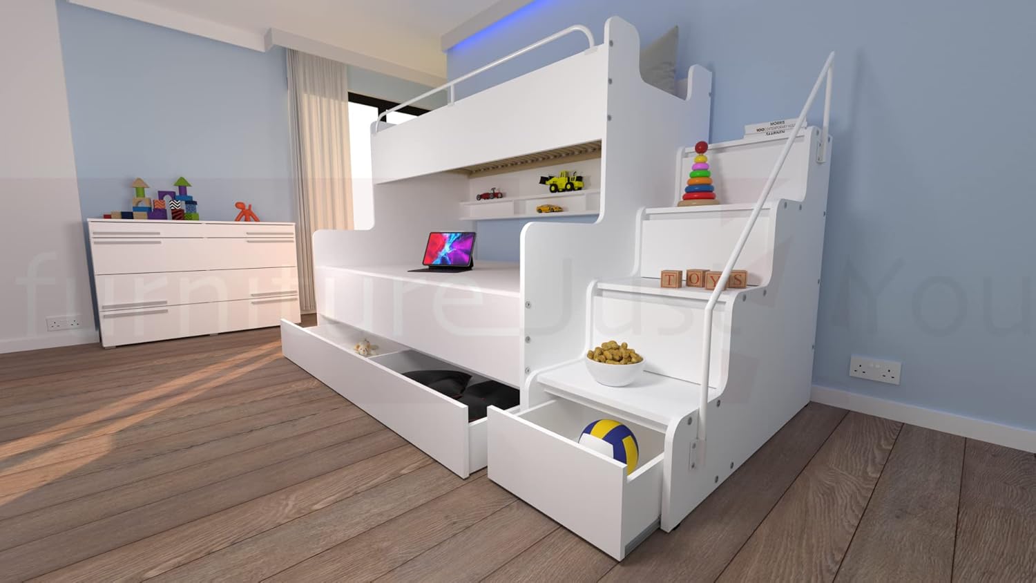 Furniture Just4U Limited Modern Double Triple Bunk Bed Cabin Bed