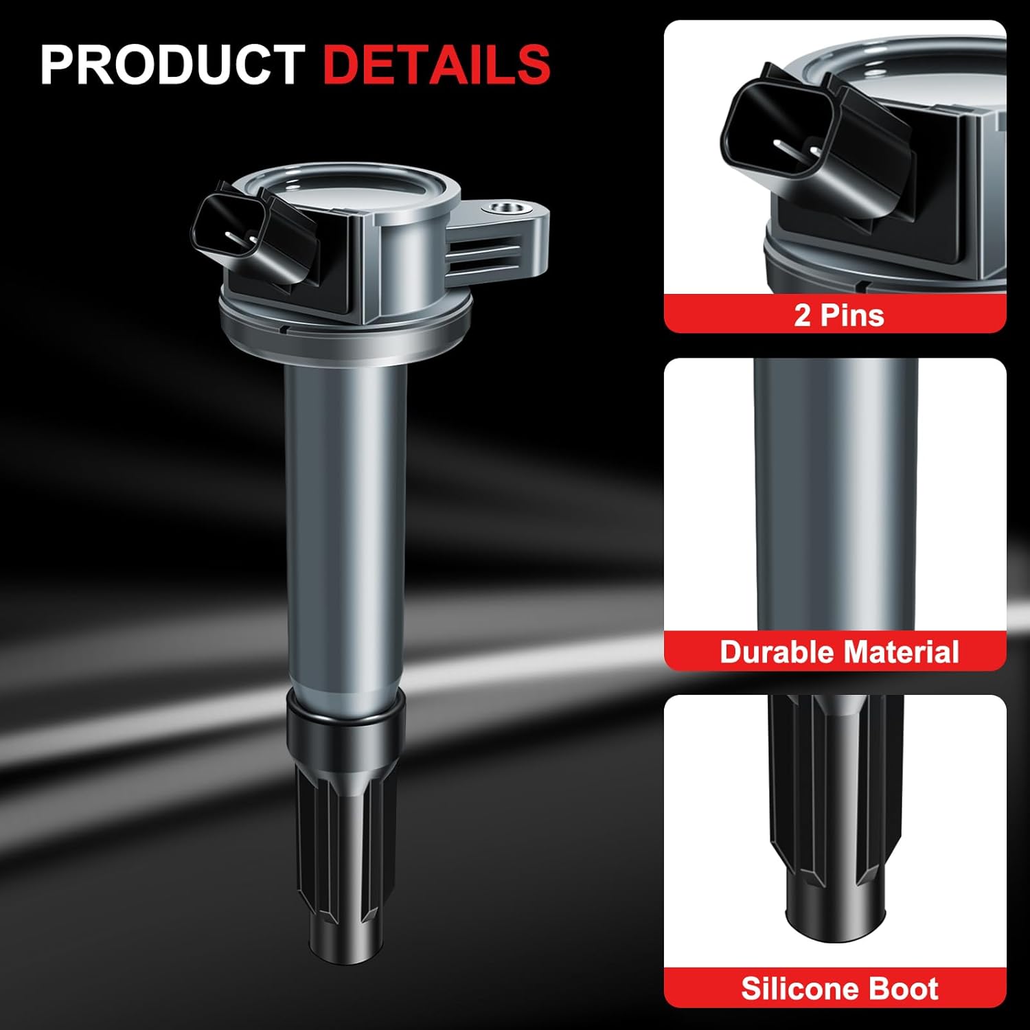 UF486 Ignition Coils Pack Fits for Ford Escape 2008-2012, Fusion 2006-2012, Fits for Mercury Mariner 2009-2011, Milan 2006-2011, Zephyr 2006 V6 3.0L Set of 6