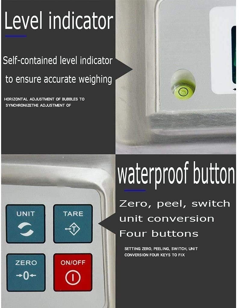 Báscula De Cocina Electrónica Resistente Al Agua, 30 Kg/0,5 G, De Acero Inoxidable, Ip68, Balanza Digital De Precisión, Báscula Industrial, Función De Tara Y Cero,Silver-3Kg/0.5G
