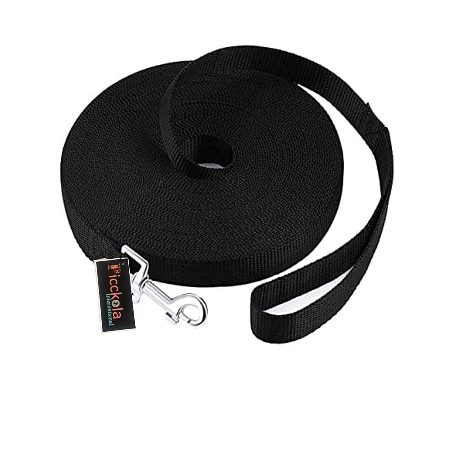 Picckola International Nylon Dog Training Lead Dog Leash Long Leash 30 Ft Long Leash Walking Leash for Dogs (1" Inch Thick x 30 Ft Long) - Black (B09HCLP2FX) Amazon Price History, Amazon Price Tracker
