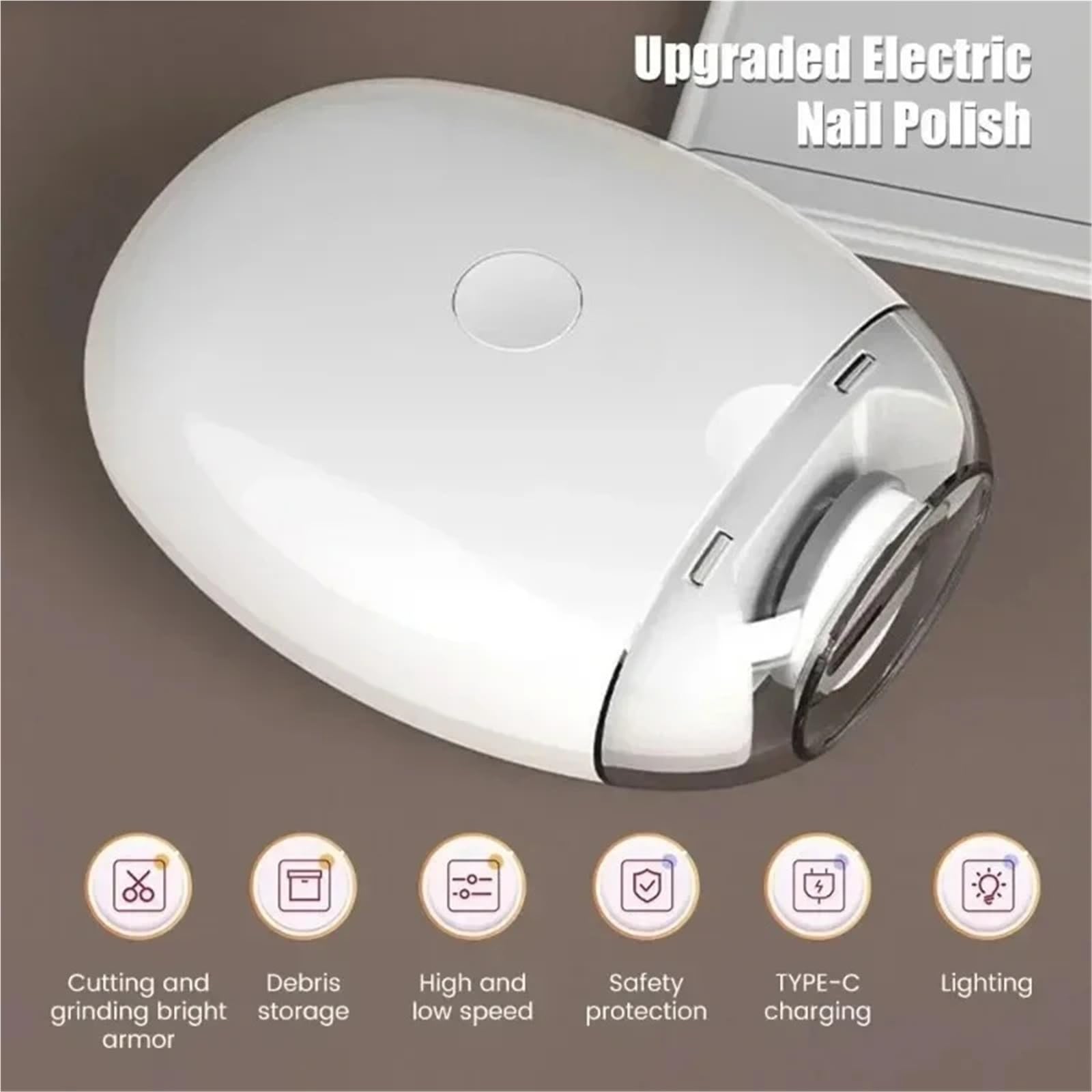 Smerigliatrice elettrica for unghie 2 in 1 con lucidatrice automatica a luce LED for manicure da viaggio a casa