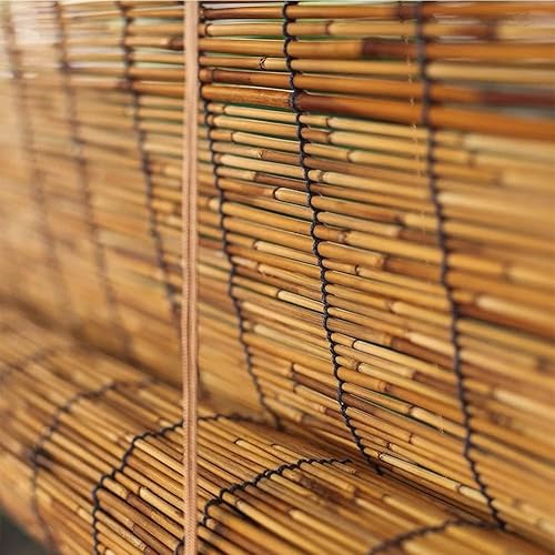 Miniatura 7 de Window Roller Shades 70% Blackout Bamboo Blinds for Patio Deck Indoor/Outdoor Privacy Screen Bamboo Roll Up Window Retro Bamboo Curtains 42''x72''