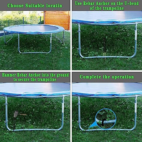 Image of 10-Inch Trampoline Stakes Heavy Duty U Shaped Rebar Ground Stakes Ground Anchors for Sporting Goods Security, House Construction (24)