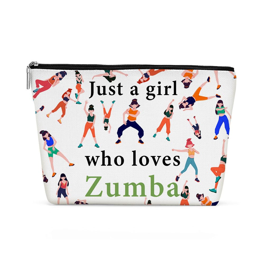 Henhesaha Funny Girl Loves Zumba Cosmetic Bag for Women, Zumba Gifts, Zumba Lovers Gifts Makeup Bag Funny Cosmeticcase for Sister Dance Zumba Team