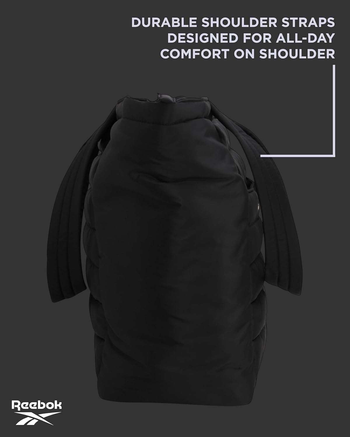 Reebok Womens Tote Bag - Large Lightweight Puffer Travel Tote with Zipper - Carry On Shoulder Bag Work Bags for Women