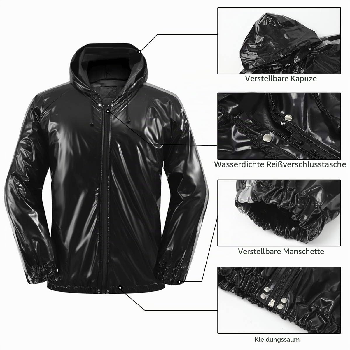 Anti-Rip Saunaanzug, Gewichtsverlust, Schwitzanzug, MMA-Training, Fitnessstudio, Jacke, Hose, Workout-Anzüge für Damen und Herren