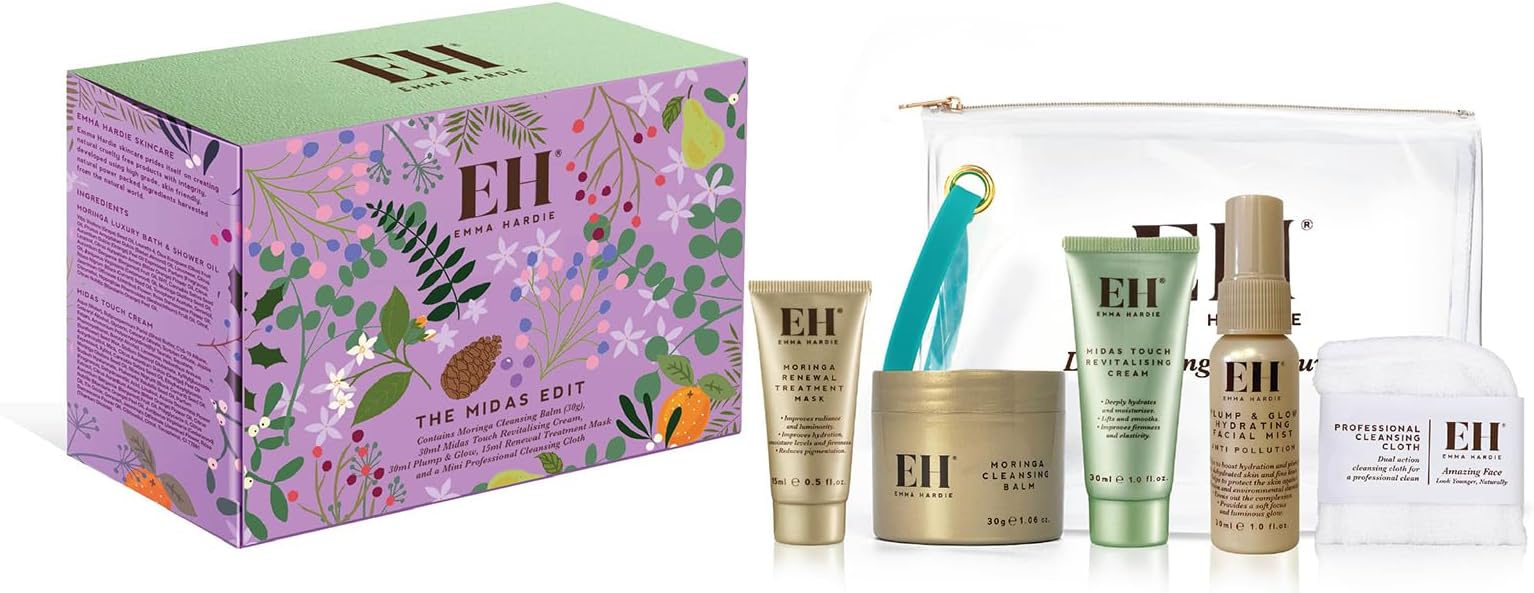 The Midas Edit Gift Set, Featuring 4 Luxurious Skin Care Products & Cleansing Cloth, Packed in a Convenient Cosmetic Bag, Perfect as Holiday Mini Travel Beauty Set, Natural & Cruelty Free